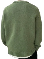 Pull-over décontracté pour homme en tricot uni respirant à manches longues et col rond, mode automne-hiver, chaud, avec logo BD sur le devant