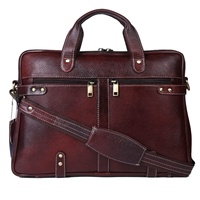 Mayorista Tendencia Logo Diseño Cuero Genuino Negocios Laptop Bag Hombres Pulgadas Hombro Mensajero Maletín Caso