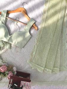 Última Colección de Saris Tradicionales de Diseño Reglance con Bordado de Lentejuelas, para Bodas, Recepciones, Fiestas, de Secado Rápido - Product Image 4