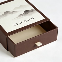 Boîte cadeau en carton rigide noir, personnalisée, écologique, simplifiée, petite, imprimée, avec poignée, pour bijoux et souvenirs