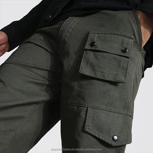 Pantalon Cargo utilitaire décontracté avec plusieurs poches brodé vierge personnalisé pour hommes haute qualité 100% coton imperméable coupe-vent pour hommes - Product Image 6