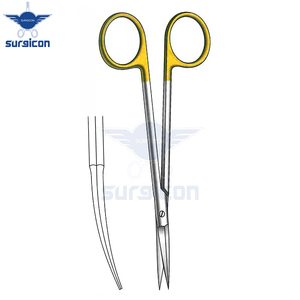 Ciseaux chirurgicaux Peck-Joseph 14 cm (5-1/2 pouces) à lame incurvée en carbure de tungstène doré TC, en acier inoxydable de précision - Product Image 3