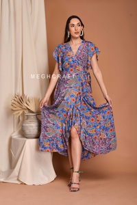 Trendy Silk Wrap <b>Kimono</b> Dress for <b>Women</b> Comfortable Eco friendly Beachwear & Everyday Casual Wear Bohemian <b>Women's</b> Dress - Product Image 4