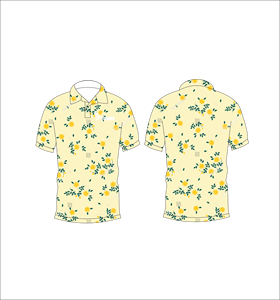 เสื้อโปโลสีเหลืองลายดอกไม้แบบกำหนดเอง เสื้อโปโลพิมพ์ลายสำหรับกอล์ฟ แขนสั้น ชุดกีฬาทีมลำลอง - Product Image 6