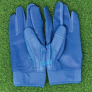 <b>Blue</b> Full Finger Baseball Batting Gloves With Breathable Synthetic <b>Material</b> Hook And Loop Closure For Adults Right Handed - Product Image 3
