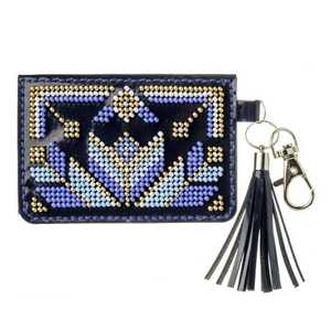 Kit de broderie de perles sur simili cuir « Portefeuille bleu » pour porte-clés ou pendentif de sac, kit de broderie de perles talisman - Product Image 3