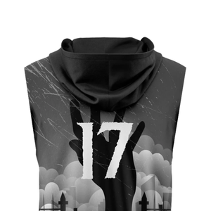 เสื้อฟุตบอลแขนกุดมีฮู้ดลายกราฟิกสยองขวัญแบบซับลิเมชั่นสำหรับทีม Zombie Boys 7v7 พร้อมสกรีนชื่อทีมและหมายเลขผู้เล่น สำหรับวัยรุ่นและสโมสร - Product Image 4