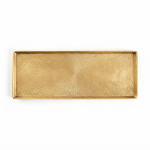 Bandeja Rectangular Decorativa de Metal con Grabado de Rayos de Sol Dorados para Servir, para la Mesa de Comedor, Uso Doméstico y Decoración - Product Image 2