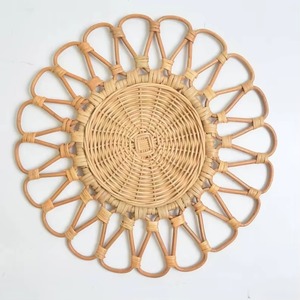 Natural Rattan Charger Plate Handwoven Round <b>Wicker</b> <b>Placemat</b> for Wedding Event Hotel Table Decoration - Product Image 6