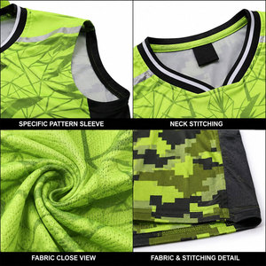 Conjunto de Camiseta de Baloncesto Sublimada Personalizada, Diseño de Camuflaje Verde, Camiseta sin Mangas con Pantalones Cortos de Cintura Elástica, Corte Atlético para Hombre - Product Image 6