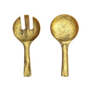 High Quality Golden Eco-Friendly Decorative Resin <b>Salad</b> <b>Server</b> Set Home Kitchen Tabletop Decoration Wedding Dinnerware Sale - Product Image 1