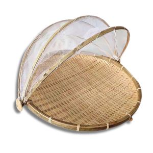 Premium OEM Natural Bamboo Tray with Mesh <b>Net</b> for Food Drying Storage and <b>Kitchen</b> Applications - Product Image 1