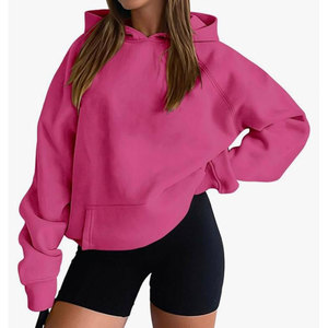 Factory Direct Warm Cotton <b>Fleece</b> <b>Hoodie</b> Wholesale for <b>Women</b> Premium Loose Fit Streetwear Pullover <b>Hoodie</b> for <b>Women</b> - Product Image 3