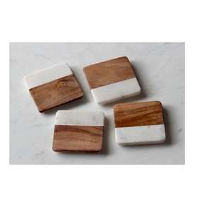 Ensemble de sous-verres en marbre écologiques, durables, lavables, en pierre naturelle, technique de découpe moderne, pour l'exportation, vente en gros disponible - Product Image 1