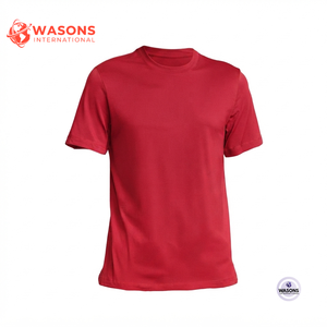 T-shirt décontracté pour homme WASONS INTERNATIONAL, rouge, 100% coton jersey 180g, col rond, manches courtes, coupe classique, personnalisable - Product Image 1