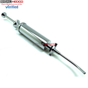 Jeringa de Irrigación Dental de 8.25 Pulgadas con Punta Curva, Instrumento Quirúrgico de Acero Inoxidable, Herramienta de Irrigación Dental Reutilizable - Product Image 2