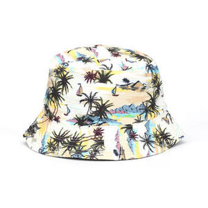 Chapeau Bob Imprimé Tropical Unisexe pour l'Été, Chapeau Décontracté de Plage pour Adulte en Polyester et Toile, Impression Numérique par Transfert Thermique - Product Image 1