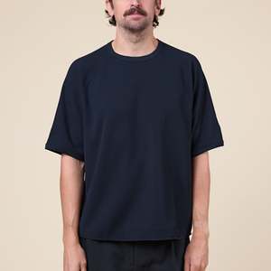 T-shirt col rond en coton gaufré de haute qualité – Chemise en maille gaufrée en coton premium – Vente en gros - Product Image 1