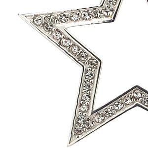 Collar con colgante de estrella plateada para mujer, diseño elegante de cristal brillante, joyería de moda de lujo, accesorios de hermandad - Product Image 3