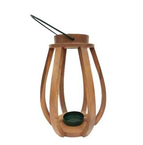 Porte-bougie en bois finition nickelée, design moderne, pour décoration de mariage, fait main - Product Image 4
