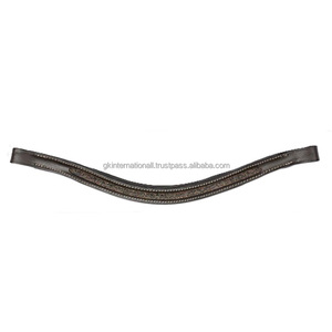 สายคาดหน้าผากม้าหนังพรีเมียมทรงหรูหราประดับคริสตัลและเพชรเทียม สำหรับใช้กับอุปกรณ์ขี่ม้า - Product Image 4