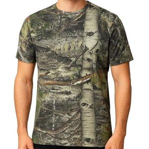 เสื้อยืดคอกลมแขนสั้นลายพรางสำหรับผู้ชาย ทรงปกติ สไตล์ลำลอง ระบายอากาศได้ดี ลายพิมพ์ ผ้าฝ้ายถัก 100% - Product Image 1