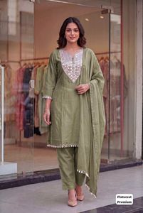 Indian Latest Traditional Embroidery Work Salwar Kameez Set for Casual Daily Wear Ankle Length Regular Fit for Women Fancy Wear - Product Image 6