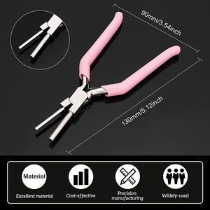 Pince à bijoux 6mm 4mm, pince à cintrer rose clair avec poignée ergonomique et double ressort, outils de fabrication de bijoux - Product Image 4