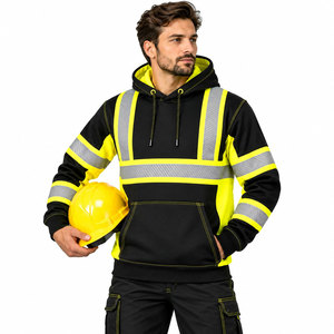 Winter <b>Hi</b> Visibility Reflective Safety Hoodie <b>Fleece</b> Workwear Construction Sweatshirt Custom Logo Pocket - Product Image 5
