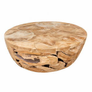 Mesa de Centro Rústica de Raíz de Teca Premium en Forma de Cuenco, Hecha a Mano con Forma Natural para Uso en Interiores de Hoteles, Resorts y Villas - Product Image 1