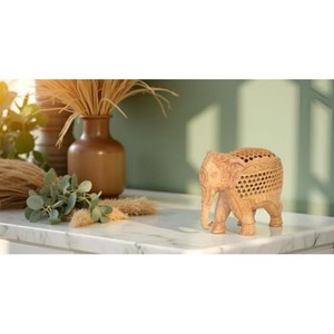 งานแกะสลักช้างไม้มะม่วงทำมือ |   ตุ๊กตาไม้ขายส่ง - Product Image 4