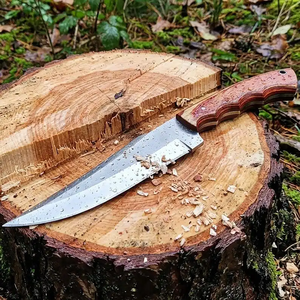 Cuchillo Bowie Profesional Hecho a Mano de Acero con Alto Contenido de Carbono, Mango de Madera de Olivo, Hoja Fija, Proveedor Mayorista OEM - Product Image 3
