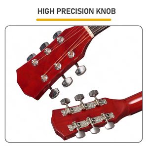 Chitarra Acustica Dreadnought da 41 Pollici in Legno Naturale con Cutaway a Forma di Botte, Corde, Capotasto, Borsa per il Trasporto, Accordatore, Chiave per Accordatore - Product Image 5