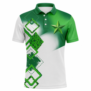 Chemise de sport de golf personnalisée à sublimation directe d'usine, respirante, à séchage rapide, anti-humidité, en toile polyester-coton pour hommes - Product Image 1
