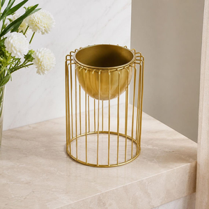 Support de plante en métal haut avec pot suspendu, support rond pour pot de fleurs, présentoir décoratif pour plantes d'intérieur pour balcon et salon - Product Image 3
