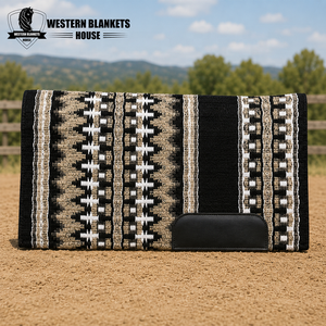 Western <b>Blankets</b> House Classic Western Saddle Pad New Zealand Wool Shell Fleece Lining Polyester Filling Comfortable Horse - Product Image 4