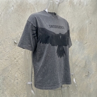 T-shirt décontracté à manches courtes pour homme Snowgrace, noir, 100 % coton, style streetwear, col rond, imprimé personnalisé, écologique