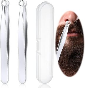 Pinzas para Cejas de Acero Inoxidable con Punta Puntiaguda, Reutilizables, Estilo Moderno, con Estuche para un Uso Personal Seguro e Higiénico - Product Image 1