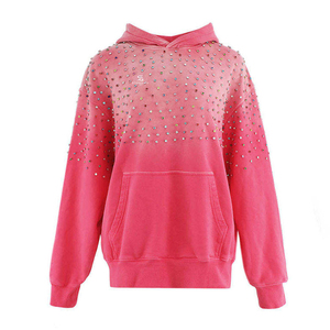 Contemporary Unisex <b>Studded</b> Streetwear Hoodie Custom Color Custom Design Winter OEM <b>Clothing</b> Supplier - Product Image 3