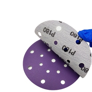 กระดาษทรายขัดเซรามิกขนาด125มม. 150มม. แผ่นขัดสีม่วงขัดเงากระดาษทรายแบบอัตโนมัติตะขอและห่วง - Product Image 1