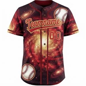 เสื้อกีฬาแขนสั้นพิมพ์ลายแบบซับลิเมชั่น OEM แบบกำหนดเอง ระบายอากาศได้ดี แฟชั่นทันสมัย ชุดยูนิฟอร์ม เสื้อเบสบอลติดกระดุม - Product Image 1