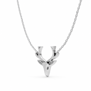 Collar con Colgante de Asta de Ciervo en Plata de Ley 925, Estilo Minimalista y Moderno, Joyería con Cabeza de Animal para Mujeres y Hombres, Diseño Personalizado al por Mayor - Product Image 2