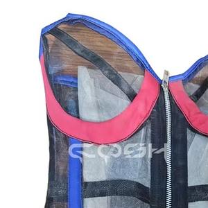 Corset sexy transparent en résille noire, bustier à fermeture éclair sur le devant avec bonnets à armatures |   Achetez maintenant - Product Image 3