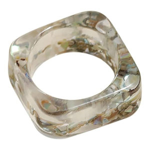 Handmade Colorful Square <b>Resin</b> <b>Rings</b> Marbled Geometric Statement Fashion Jewelry - Product Image 3