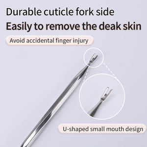 Ovexa Poussoir à cuticules chirurgical double tête en acier inoxydable, personnalisé, réutilisable, à pointe acérée, très demandé pour le vernis à ongles - Product Image 1