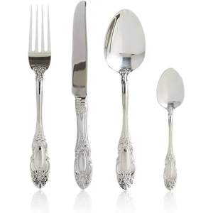 Juego de Cubiertos Occidentales de Acero Inoxidable de 4 Piezas a Precio Promocional, Incluye Cuchillo para Carne, Tenedor, Cuchara y Cuchara para Postre, para Bodas y Hoteles - Product Image 6