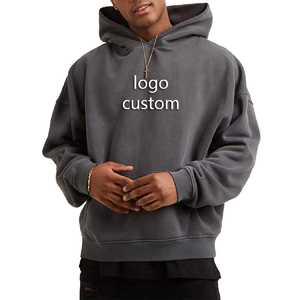 Sweat à capuche pour homme adulte, coupe classique, en molleton épais polyester/coton, avec logo personnalisé, écologique, séchage rapide, respirant, avec poche. - Product Image 1