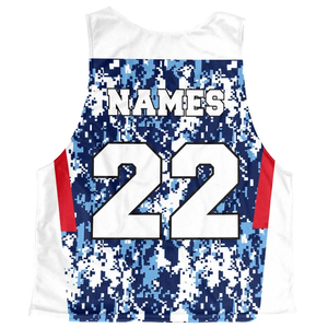 OEM/ODM Reversible Scrimmage Vest Men's Lacrosse <b>Double</b> Sided Mesh <b>Two</b> Color Team Scrimmage Pinnies Wholesale Lacrosse Pinnies - Product Image 4