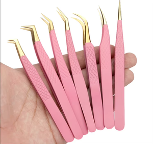 Pince à épiler de précision à pointe fine en acier inoxydable lisse pour cils, fabrication de fans de cils volumineux au Pakistan, modèle personnalisé de marque 512.0 - Product Image 6