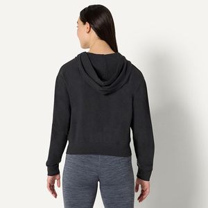 Essentials unisex Athletic Soft Performance Lightweight Cropped Zip Up <b>Workout</b> <b>Hoodie</b> - Product Image 4